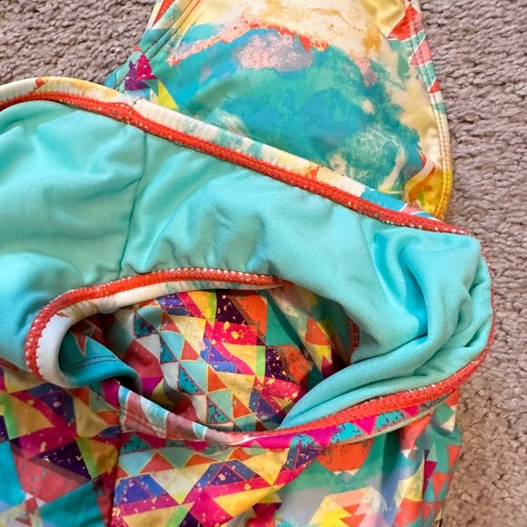 BAR III | Women’s One Piece Bathing Suit criss cross back | Multi Color |Size: S - Picture 5 of 13